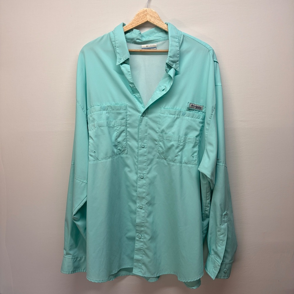 Columbia PFG Mens Omni Shade Long Sleeve Button Shirt Outdoor Fishing UPF XXL